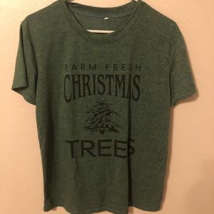 Green Christmas shirt, size small.